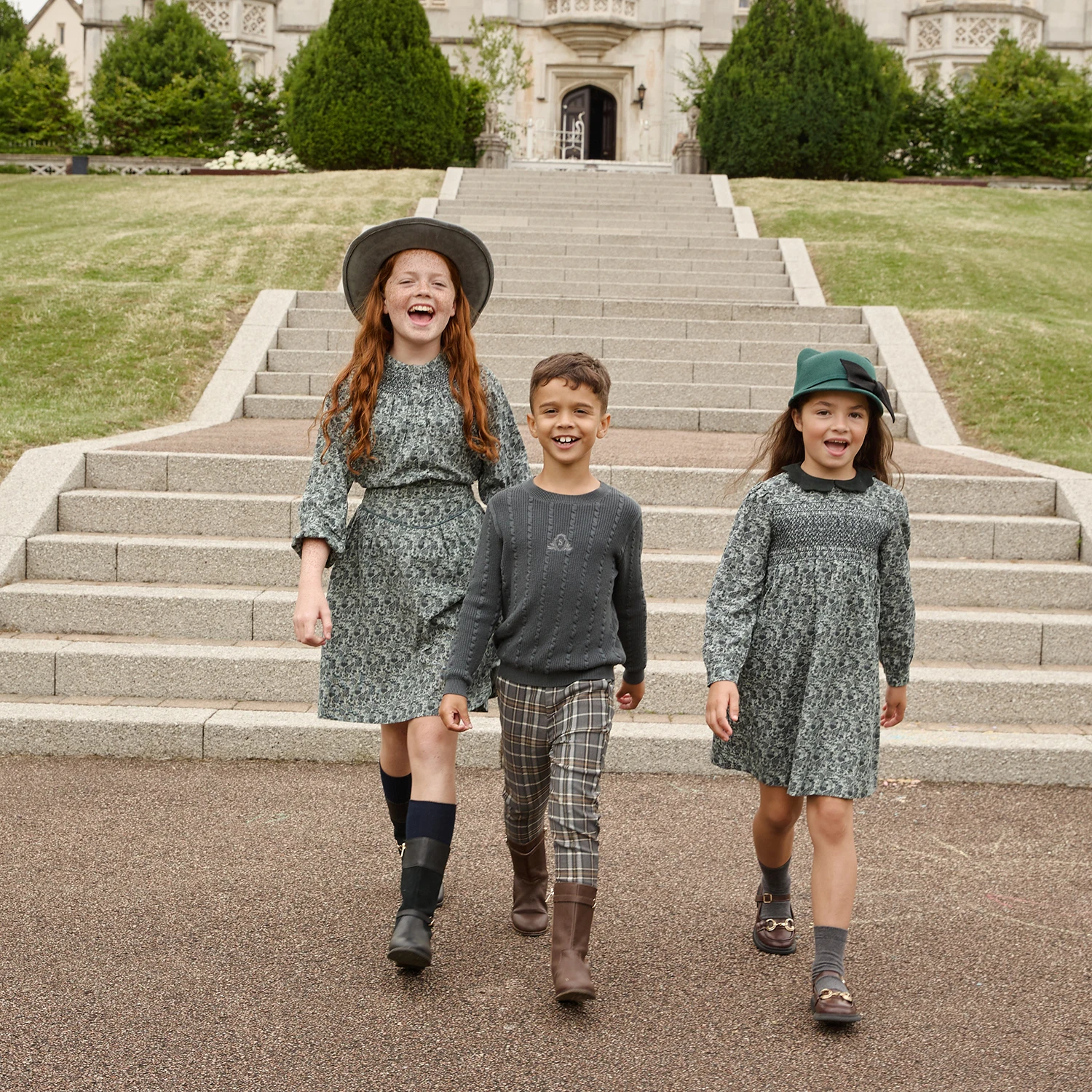 AS AW26 Forest Collection Cotton Corduroy Girls Print Smocking Dress Boys Sweater Embroidery Plaid Pants Familly Match Clothes