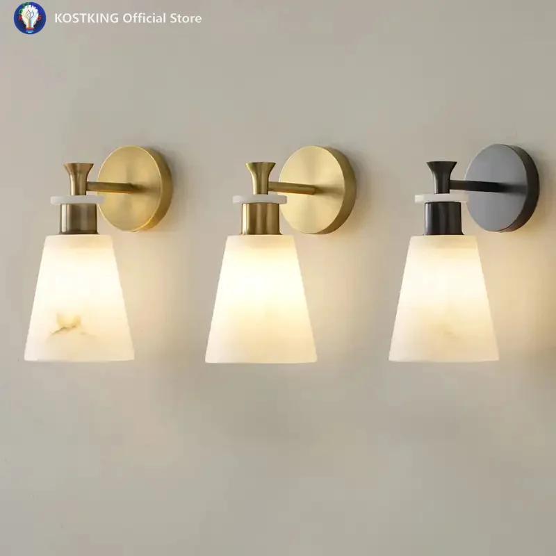 Modern Brass Cloud Stone Wall Lamp for Living Room Bedroom Bedside Study Dining Room Corridor Hotel Homestay Staircase Lighting