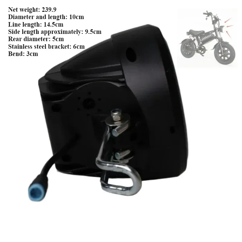 5W Electric Bicycle Headlight  Motorcycle Electric Car LED Light Bright Motorcycle Accessories Suitable for E-Bicycles 24V-72V