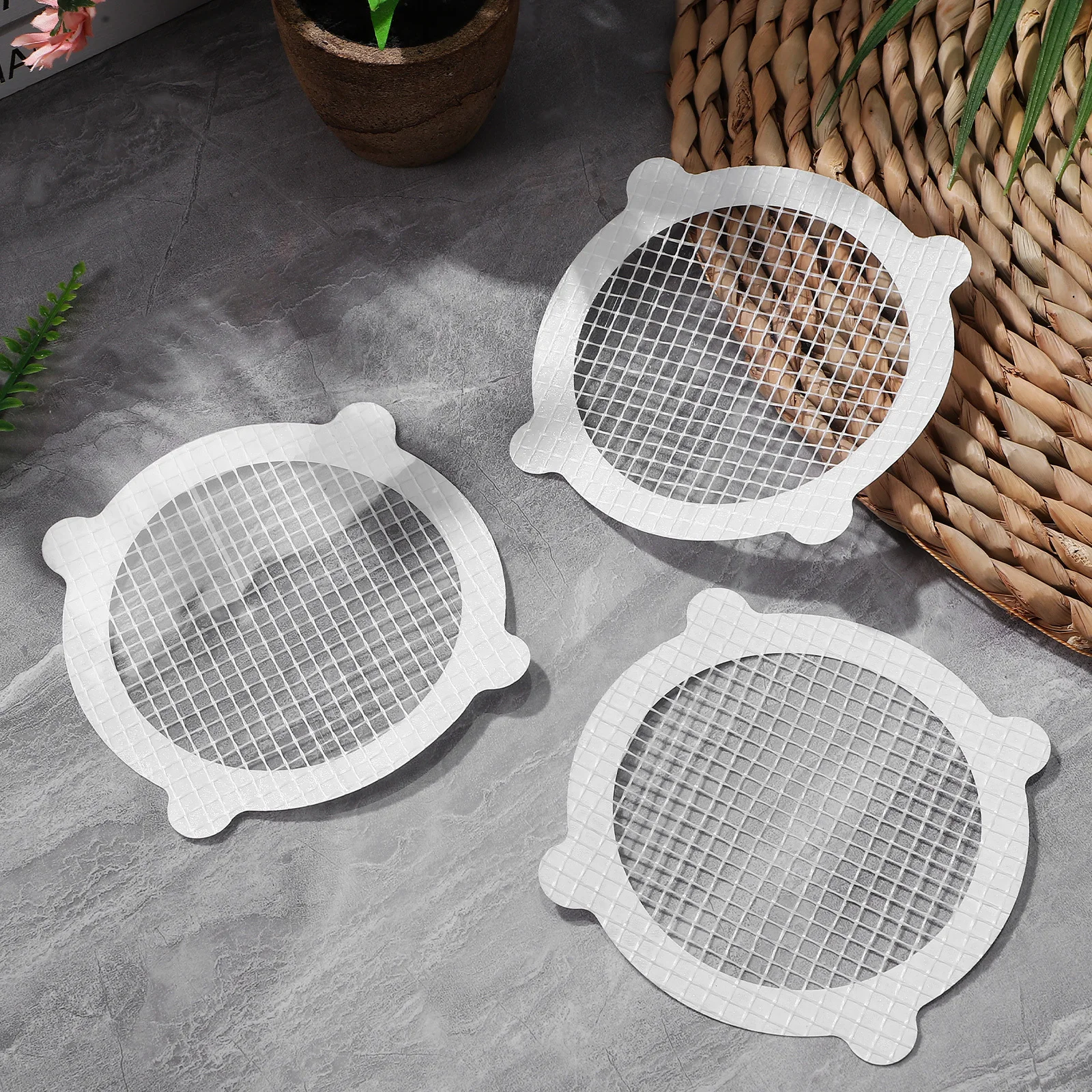 

50 шт. одноразовые сетчатые наклейки для слива душа, круглый слив в пол, пробка для волос, ловушка, наклейки для душа