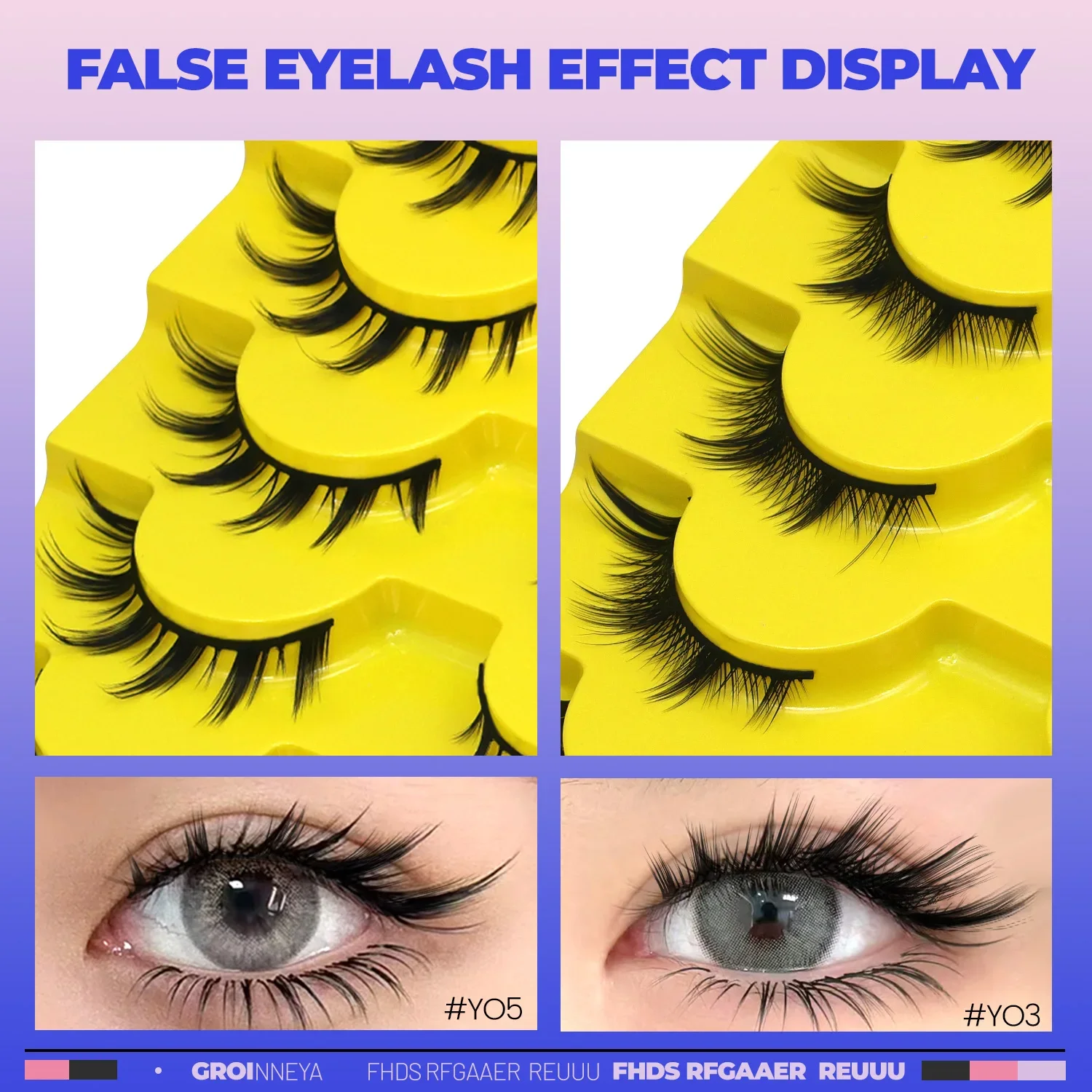 Veltrinay Ciglia Cat Eye Manga Lahses Occhio alato Ciglia allungate Visone finto Aspetto naturale Ciglia finte Trucco