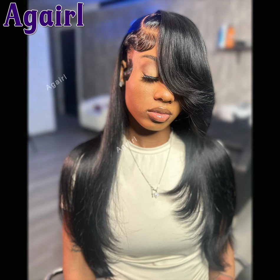 Perruque Lace Front Wig Body Wave naturelle, cheveux humains, pre-plucked, Ready Go 6tage, rouge orange ombré, 13x6, densité 200, 13x4