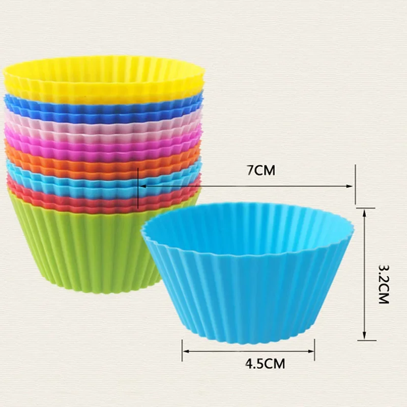 1pc Circular High-temperature Resistant Silicone Small Cake Cup Mold Pudding Jelly Cup Air Fryer Baking Pastry Kitchen Mold