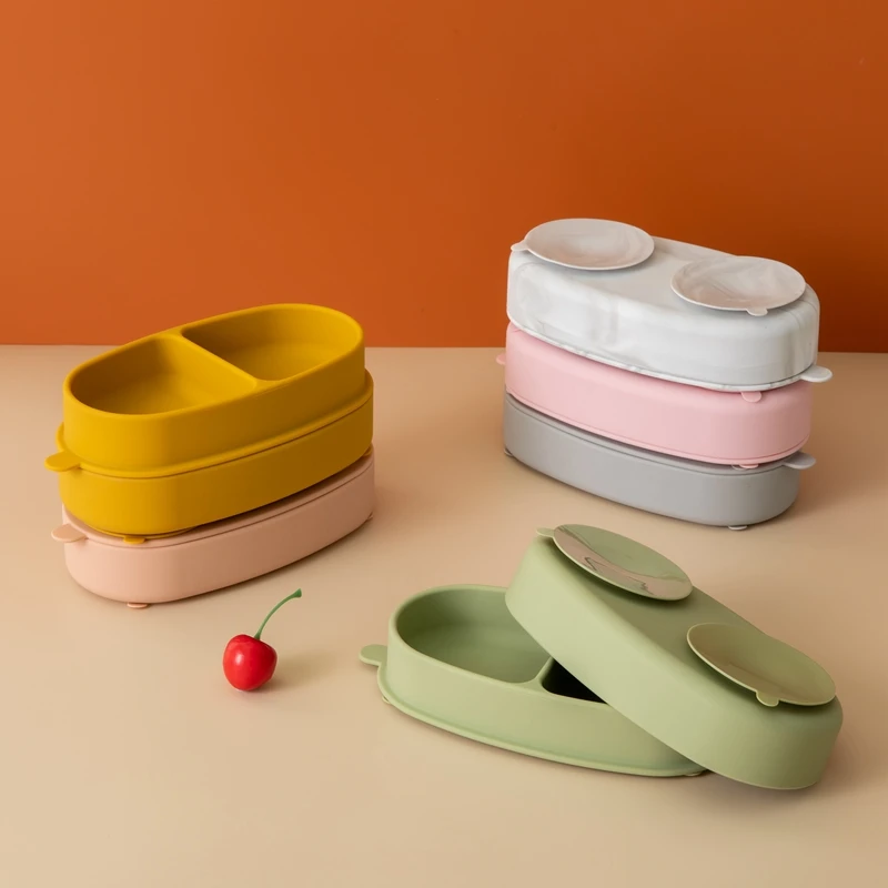 

Silicone Baby Feeding Bowl Kids Tableware Food Grade Solid Color Waterproof Suction Bowl Kitchenware Children Dinnerware Bowl