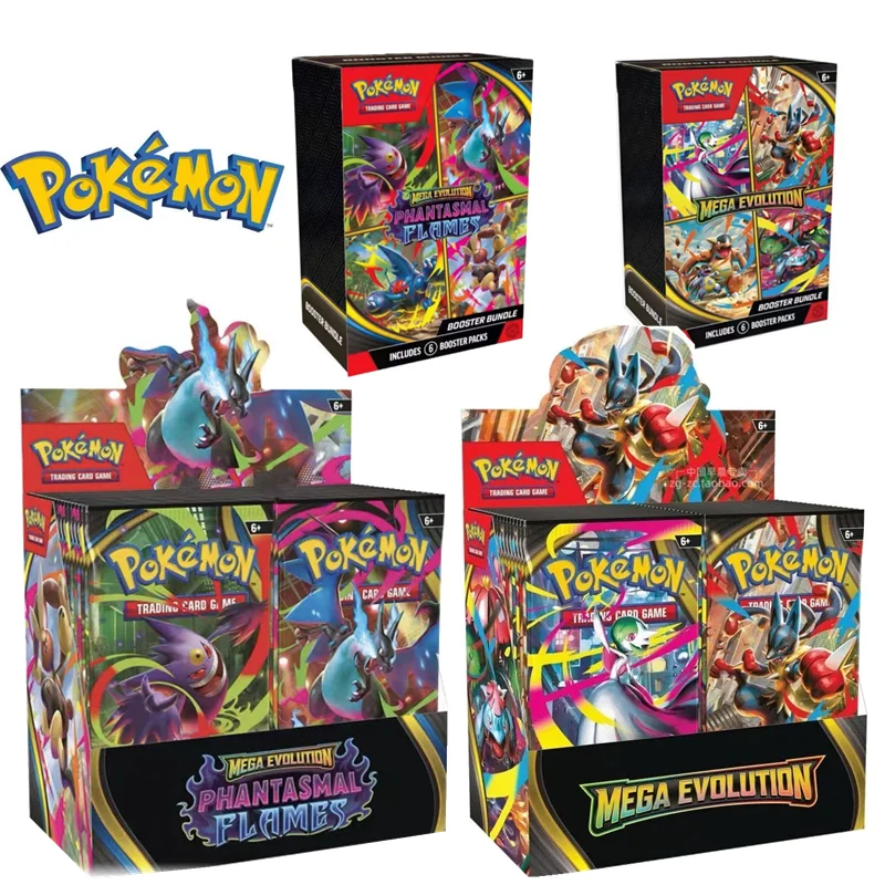 

Карточки Pokemon ME02 MEGA EVOLUTION Phantasmal, набор Scarlet Violet 151, английская версия ME01, карточки-бустеры с огнедышащим драконом, игрушки, подарок