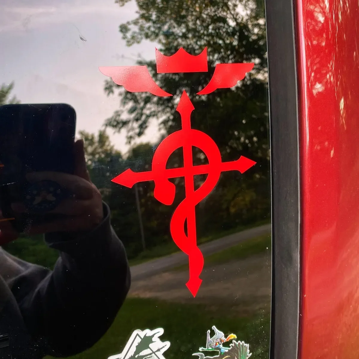 

Стальной алхимик, автомобильные виниловые наклейки, окна, бампер, декор, наклейки, вырезанные водонепроницаемые аксессуары