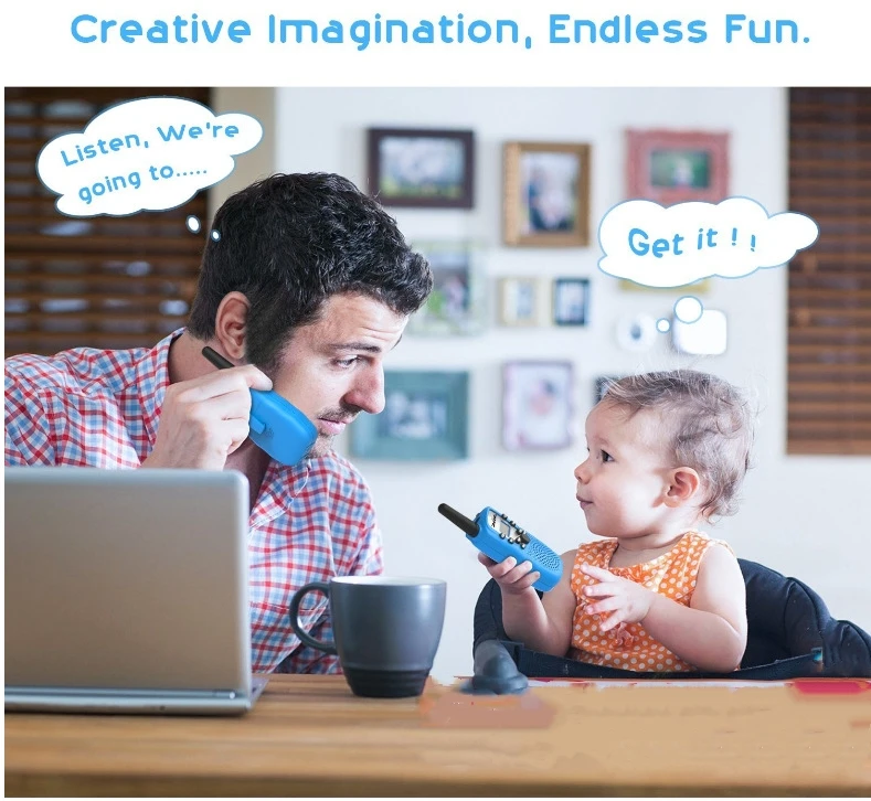 2pcs Children Walkie Talkie Toy Kids Electronic Mini Radio Interphone Long Range Handheld Transceiver Toys for Boys Girls Gift