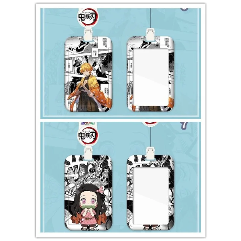 Demon Slayer Card Holder Nezuko Anime Action Figures Q Figural Kawaii Bank ID Card Schoolbag Decoration Children Christmas Gifts