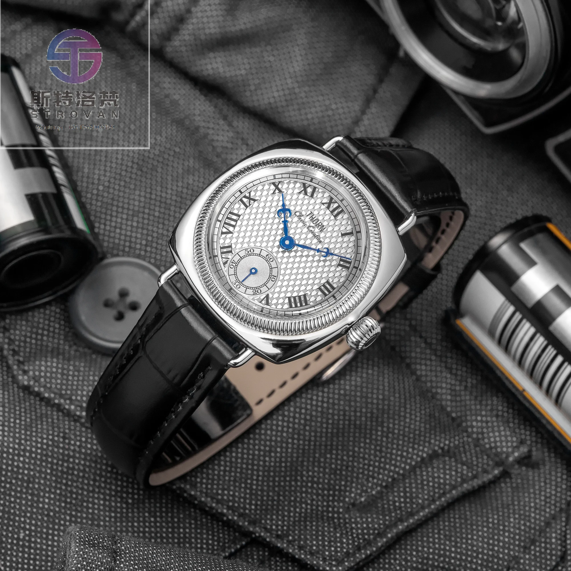 

THORN Classic Antique Pillow Vintage Couple Quartz Movement Sapphire Glass Quartz Watches