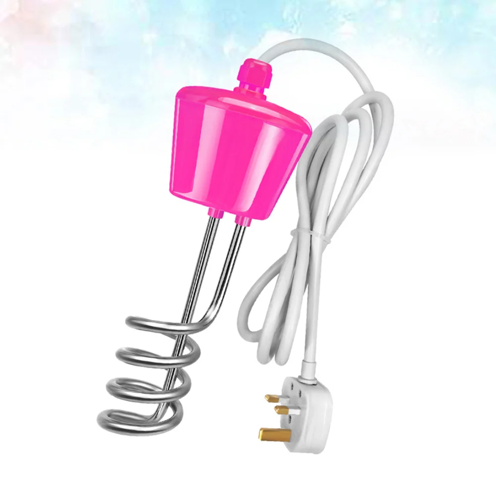 Varilla calefactora de 3000W para bañera, calentador de agua inflable para acuario con termómetro Led, enchufe británico, accesorios rosados para piscina