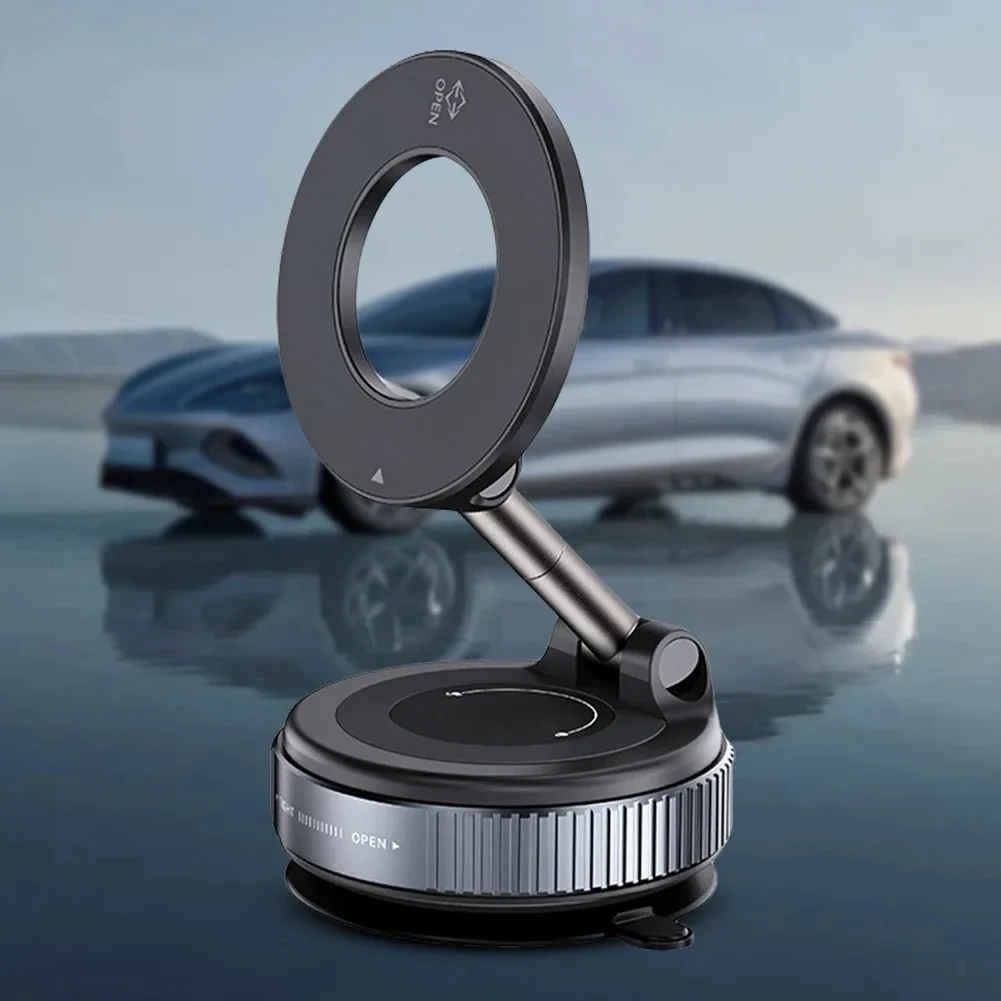 هاتف السيارة حامل مغناطيسي كوب شفاط المكنسة الكهربائية الميكانيكية يدور 360 درجة °   حامل عالمي للملاحة بقوس الامتزاز المغناطيسي