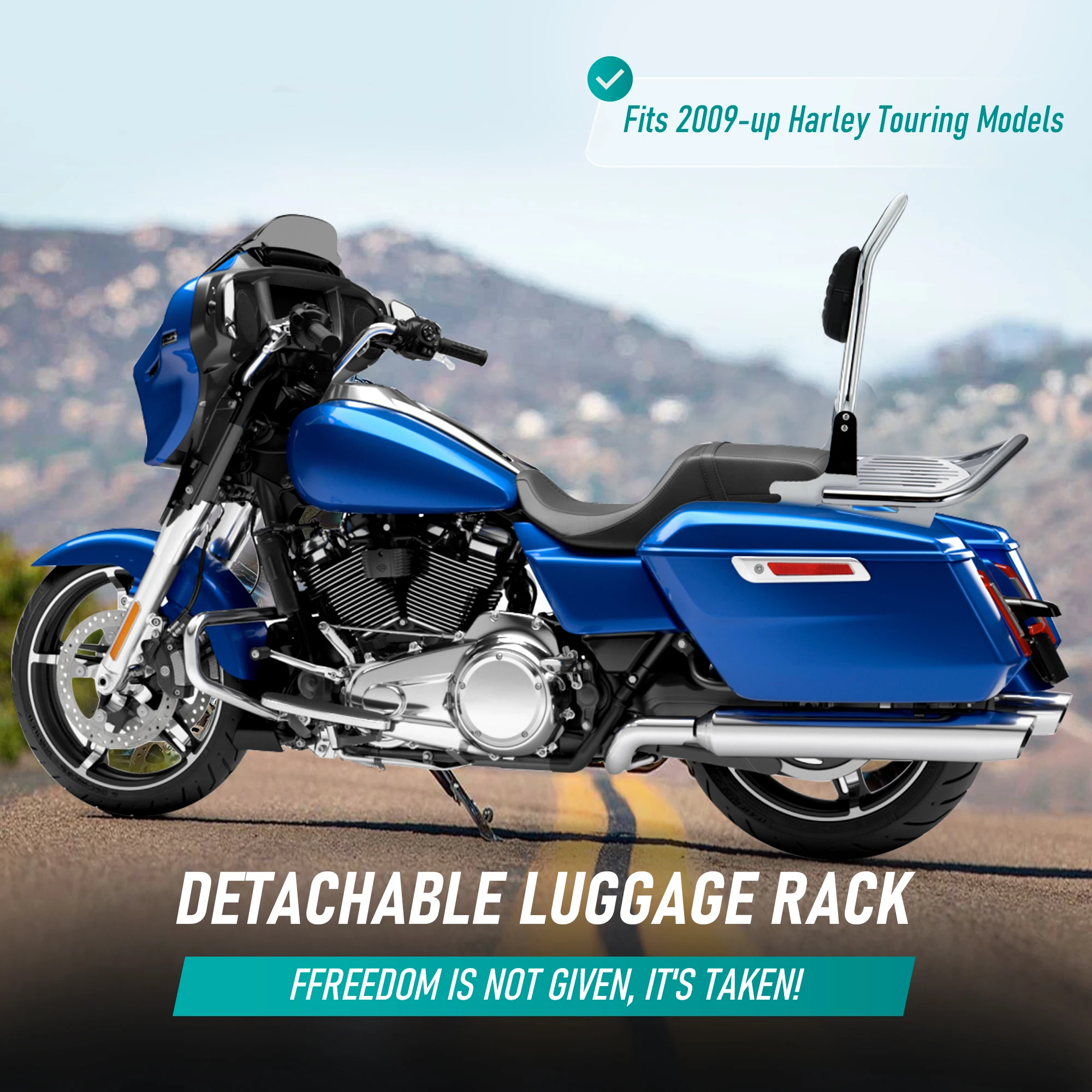 Uchwyty tylne do bagażnika motocyklowego, wspornik do Harley 2009- i nowszych modeli Road Glide, Road King, Street Glide, Electra Glide, chromowane