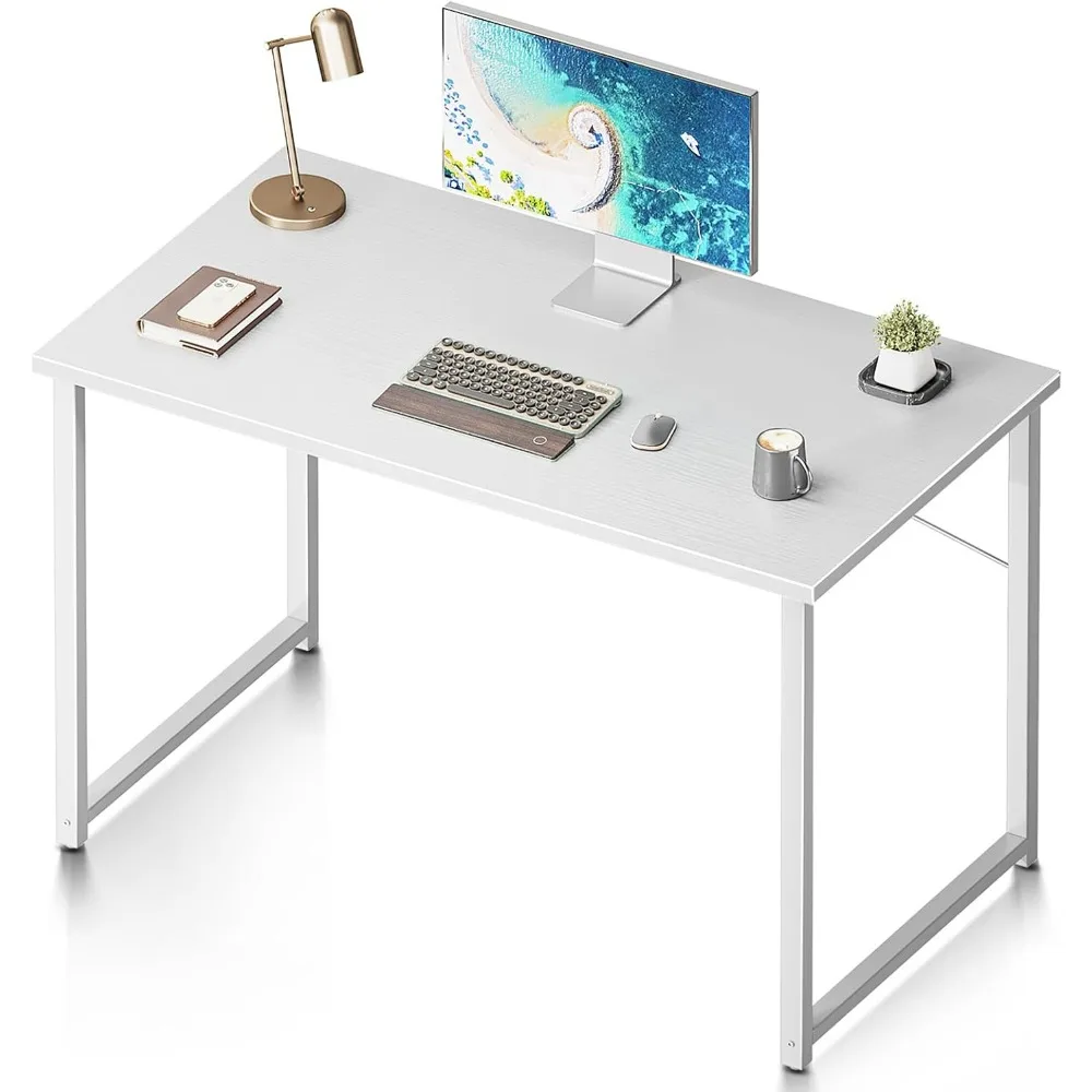 40 Inch Computerbureau, Moderne Eenvoudige Stijl Bureau Voor Thuiskantoor, Studie Student Schrijftafel, Wit