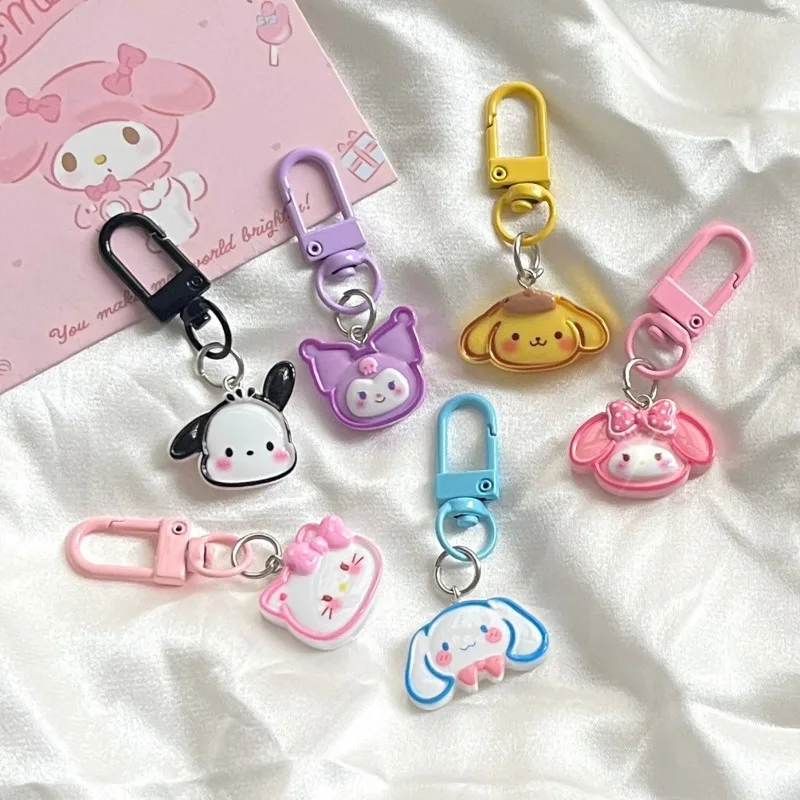 Cute Line Sanrio Cinnamorol Kuromi Pochacco Keychain Sweet Girl Heart Japanese Pendant Exquisite Best Friend Gift