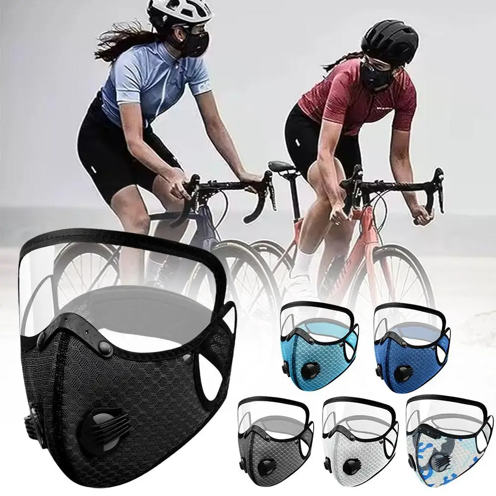 1PC Cycling Face Mask Activated Carbon Masks Anti Pollution Breathing Outdoor Valve Removable Lens Protective Filter Access K4R4