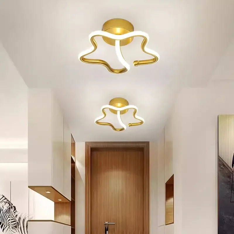 Imagem -02 - Modern Golden Led Teto Luz Corredor Decor Lâmpadas Iluminação para Corredor Sala de Estar Quarto Corredores Interior Casa Luxuoso