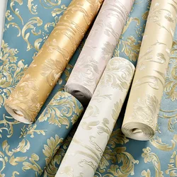 Papel tapiz Floral 3D rosa para dormitorio de niñas, 3d pegatina con textura de pared, papel de pared para decoración del hogar en rollos
