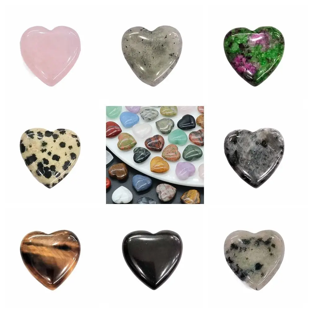 Gemstone Natural Crystal Stones Non-porous Natural Heart-shaped Stone Crystal 20mm Quartz Crystal Ornaments Mineral Specimen
