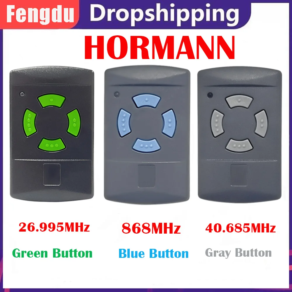 HORMANN HSM4 HS4 HSE4 HSM2 HSE2 HS1 HS2 HSZ1 HSZ2 26.995MHz Green Button Garage Door Remote Control Low Frequency 26.995MHz