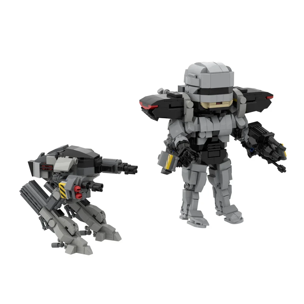 MOC Movie MechWarrior RoboCopeds Series Building Blocks Model RoboCAINs ED209 Robot Bricks DIY Assembled Toy for Children Gift