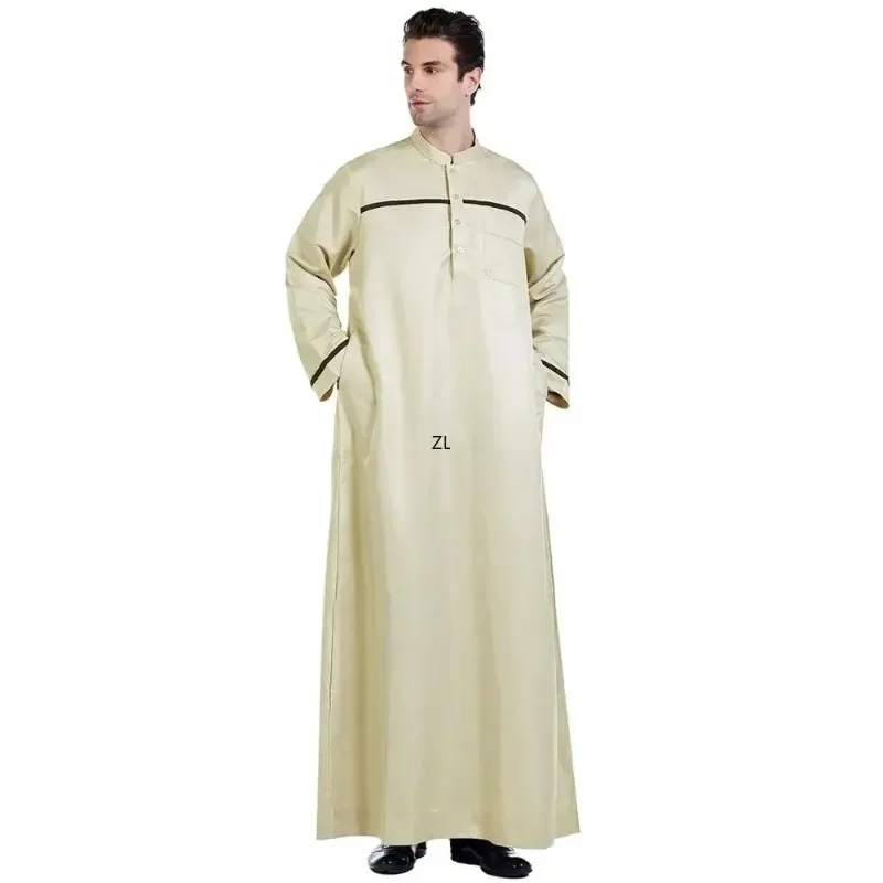 Ramadan moslim mannen Jubba Thobe lange jurk islamitische 2025, Eid Prayer Abaya gewaad Saoedi-Arabië Djellaba Kaftan Dubai aanbidding service