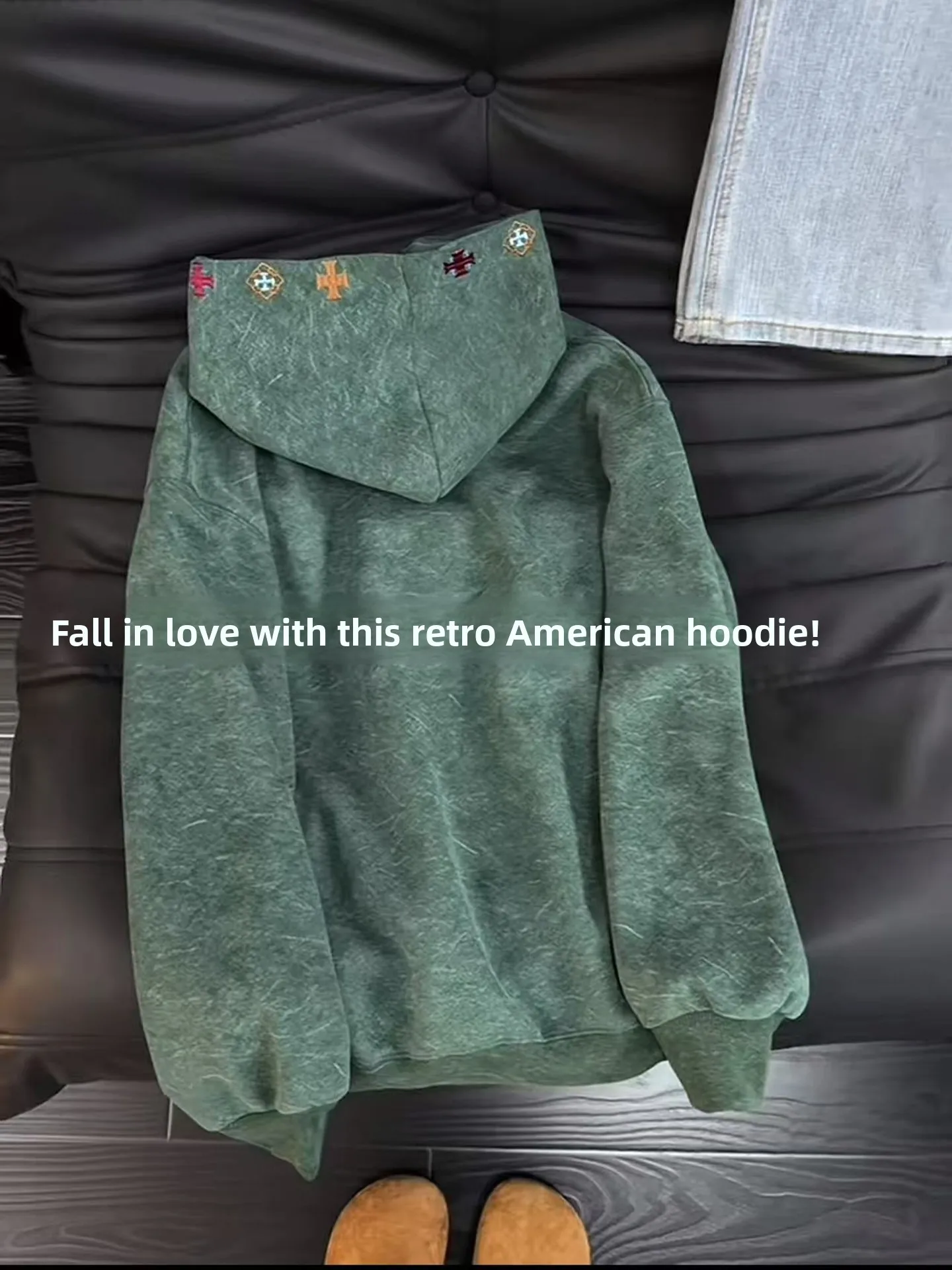 

Oversized Hoodie Sweatirt Men's Thiened Fce Letter Embroidery Hip Hop Streetwear Autumn Winter Warm Casual Outerwear