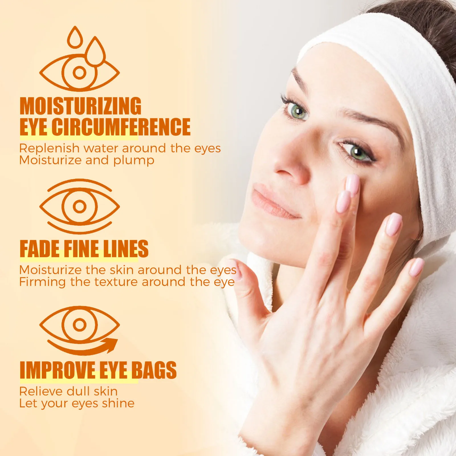 EELHOE Honey Peptide Eye Cream 15g Moisturizing Dark Circles Under Eye Cream for Dry Skin Nourishing Fine Lines Firming Eye Care