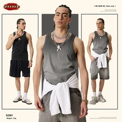 ZODF Retro 2025 Men Summer Washed Tank Tops Unisex Casual 315gsm Sleeveless Tops Sport TEE Vest Streetwears HY0980