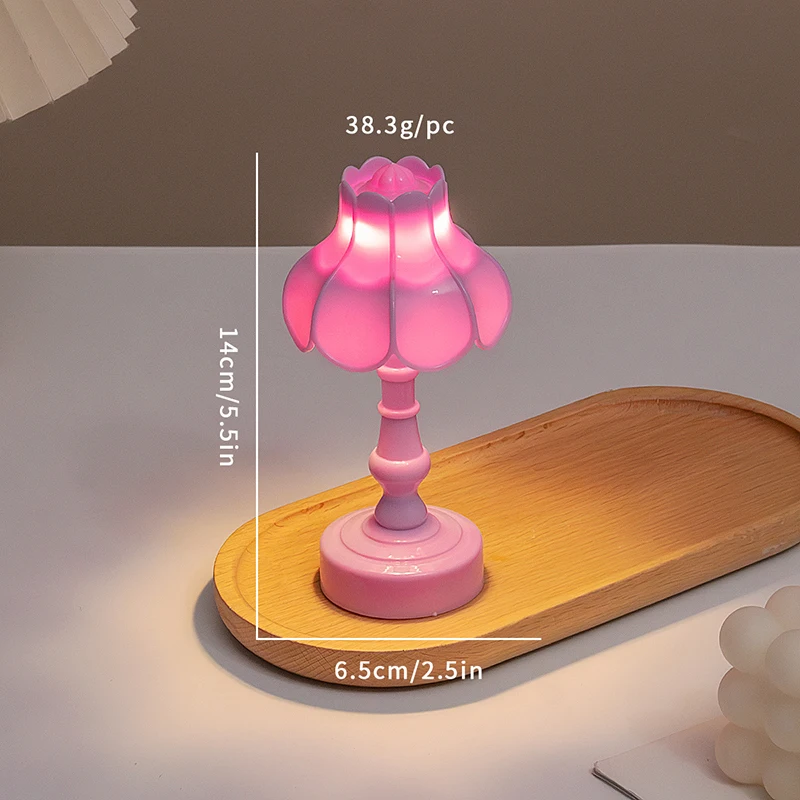 1:12 Dollhouse Miniature Flower Bud Table Lamp Night Light
