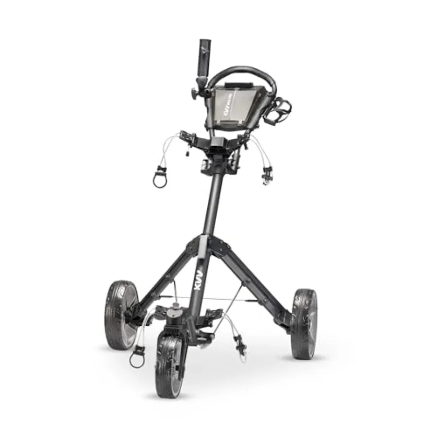 

Мини-гольф-кар Mini-Pro Deluxe для всех возрастных групп с регулируемым верхним креплением, передними колесами с поворотом на 360° и ультракомпактным размером, цвет угольный