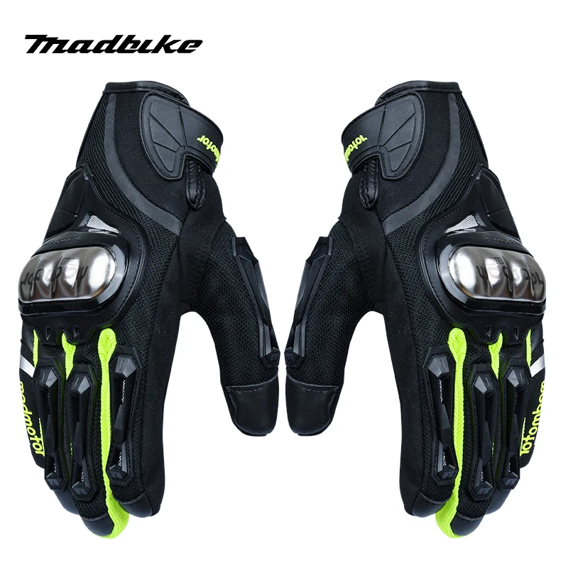 MADBIKE MT-06 Guantes Moto Men Summer Thin Breathable Racing Motorcycle Riding Gloves Black/Red/Blue/Fluorescent Green