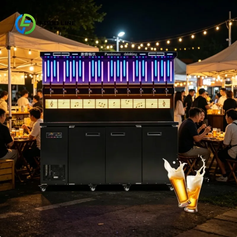 Draft Beer Machine Commercial Kegerator Beer Cooler Dispenser for Bar Restaurant Pub Party Beverage Equipment