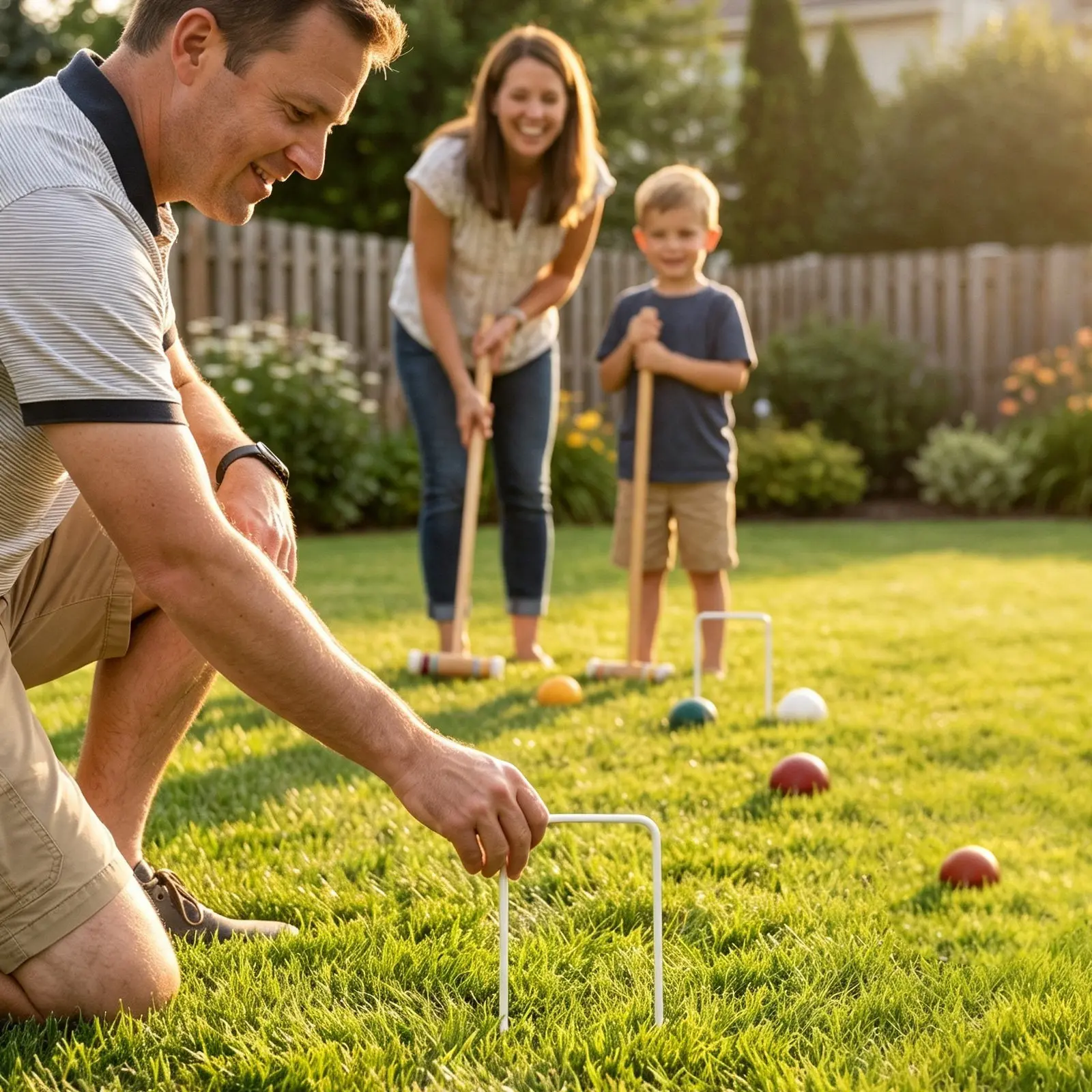 Croquet Set Lawn - Juego de 9 porterías de metal