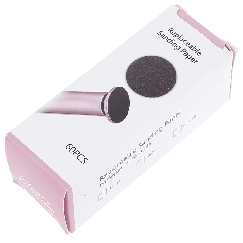 60pcs Replaceable Sandpaper Disc for Cuticle and Foot File – Callus Remover Tool for Dead Skin Removal in Pedicure