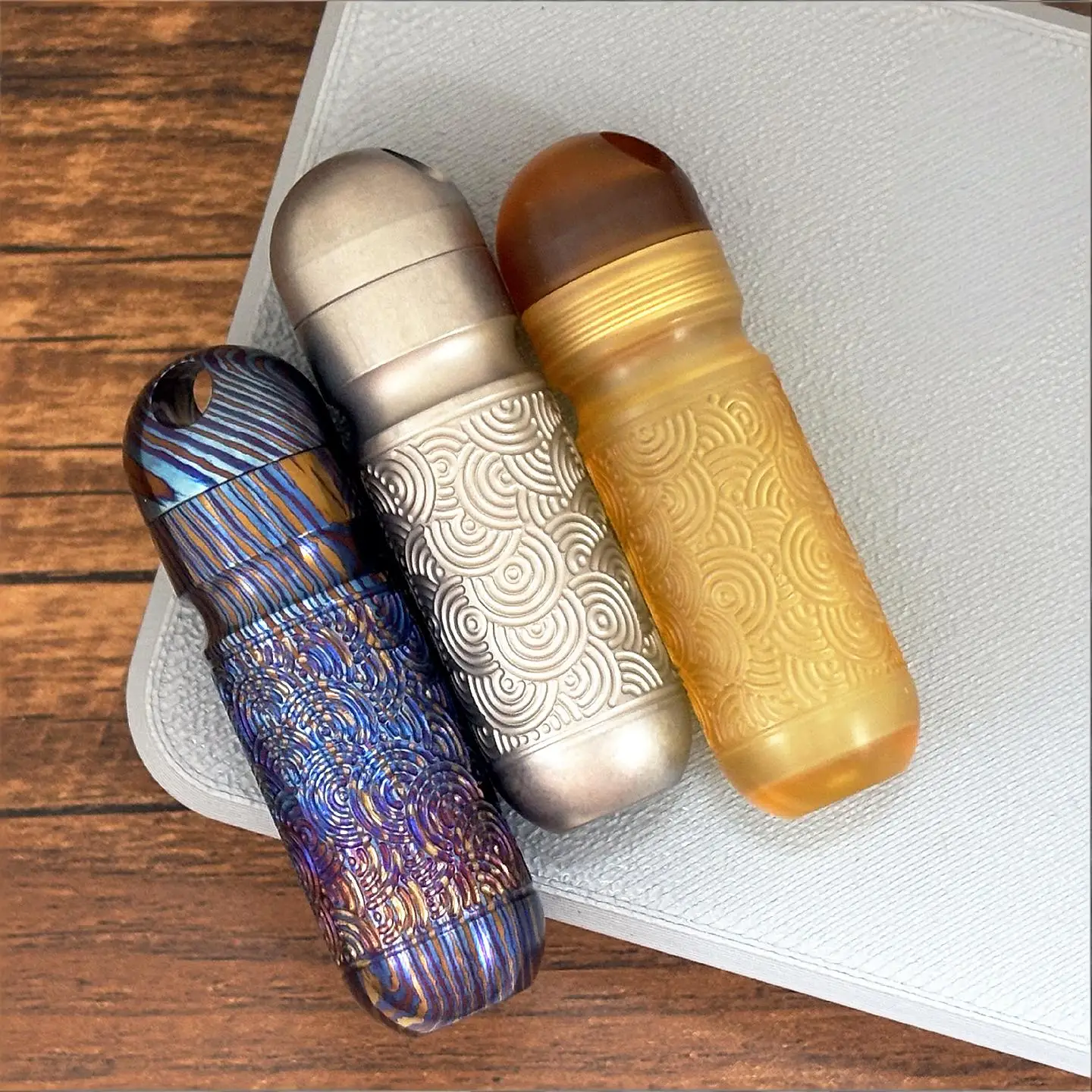 

EDC PEI титановый сплав волнистый узор капсула аварийный чехол для таблеток ожерелье кулон водонепроницаемый контейнер для оказания первой помощи