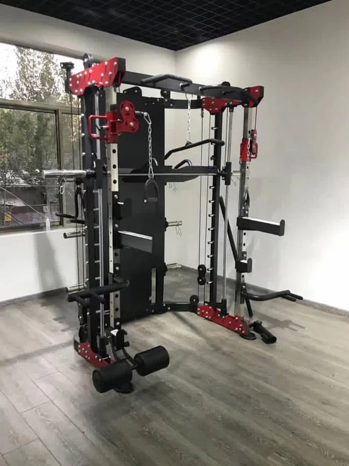 مدرب وظيفي الكل في واحد للاستخدام المنزلي LDH-1080 آلة سميث المعدنية ومعدات اللياقة البدنية لرف القرفصاء