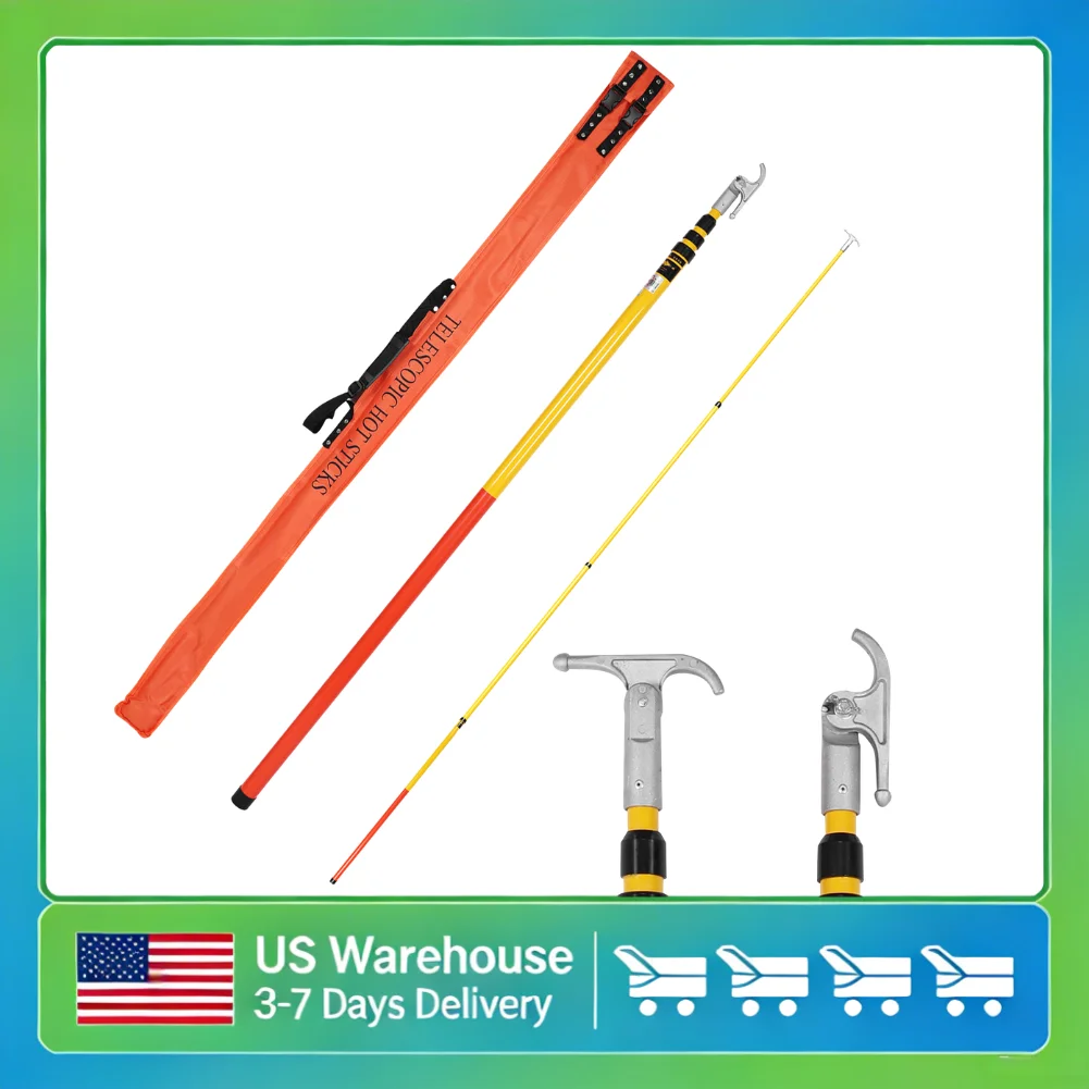 

Телескопическая изолирующая оперативная штанга 19,7 футов для работы под высоким напряжением с сумкой для хранения, для подстанций и аварийных работ