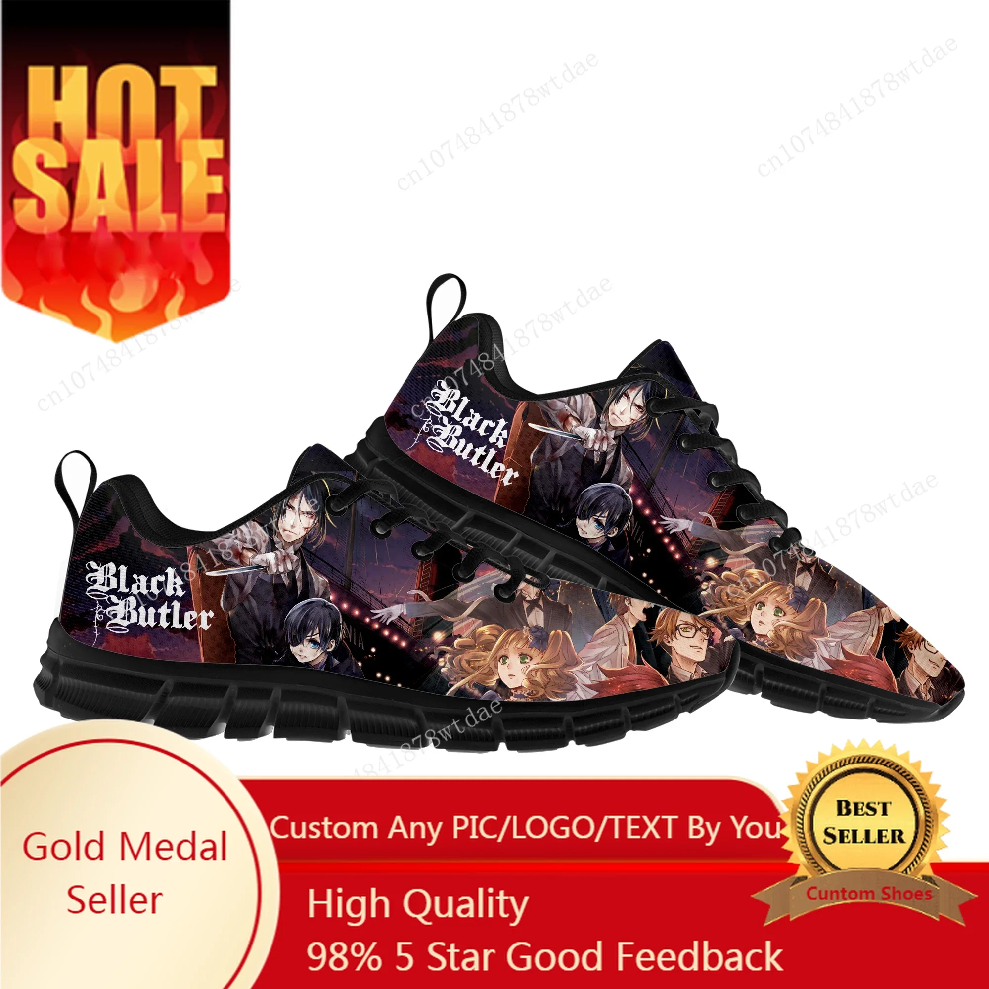 

Black Butler Sports Shoes Mens Womens Teenager Kids Children Sneakers High Quality Japanese Anime Manga Sneaker Custom Shoe