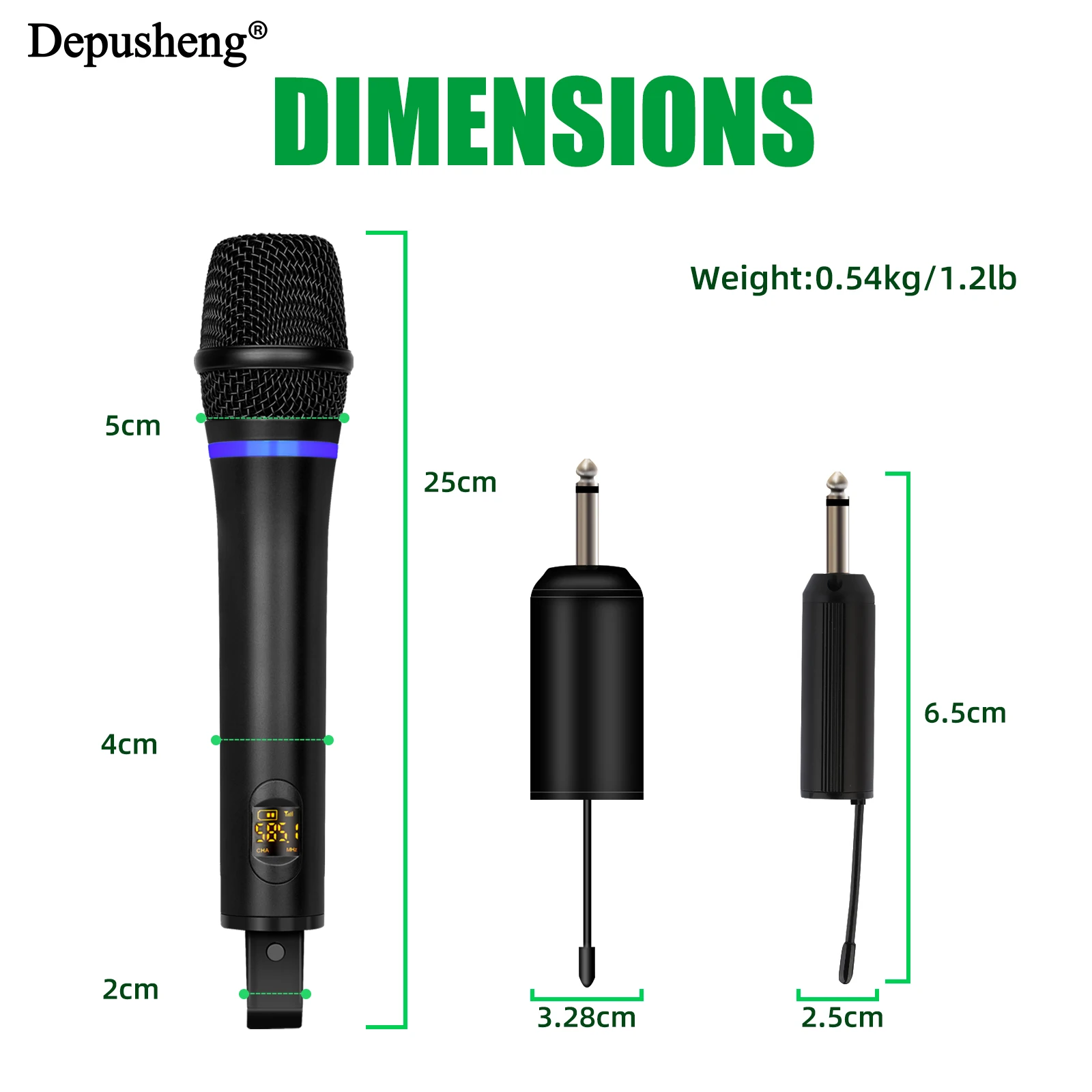 Microfono wireless Depusheng W7/W8 UHF Microfono karaoke portatile dinamico in metallo con ricevitore ricaricabile per matrimoni karaoke