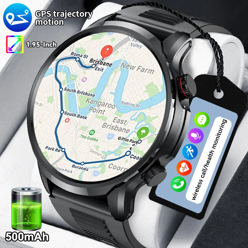 

LIGE 1.95" HD Smartwatch 2025 Bluetooth Call Sports Fitness Bracelet Blood Oxygen IP68 Waterproof Smart Watch For Android IOS