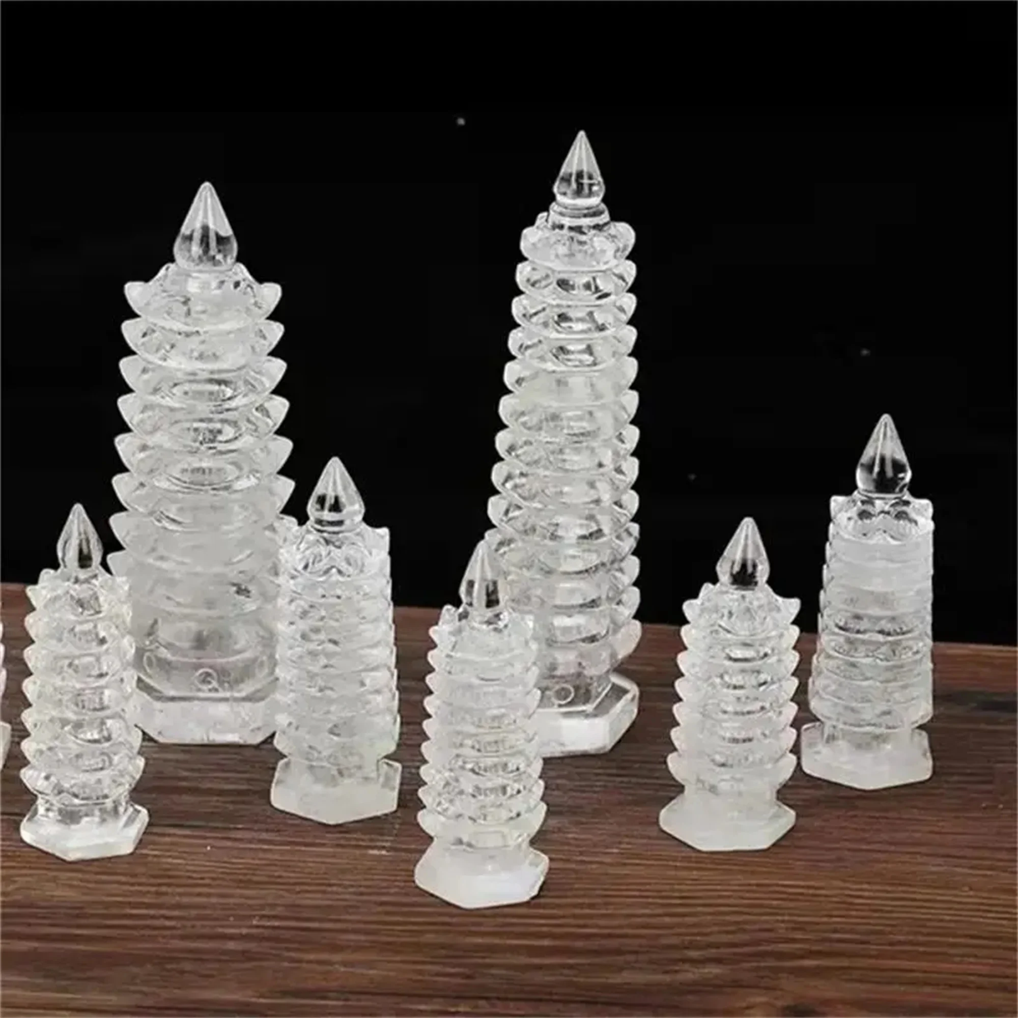 Huge Natural White Quartz Wenchang Tower,Transparent Crystal Carved Tower,Mineral Tower,Degaussing Divination Decor Meditation