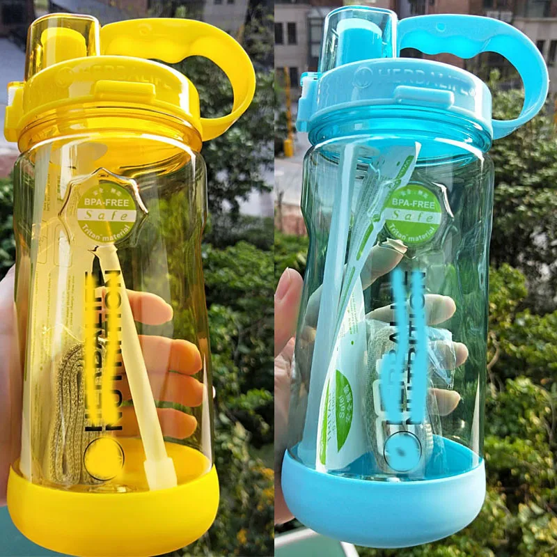 Clearance Sale  Wholesale Price 1000ml 1L Healthy life Nutrition Straw Sports Hiking Fitness Gym Tritan Plastic Water bottle