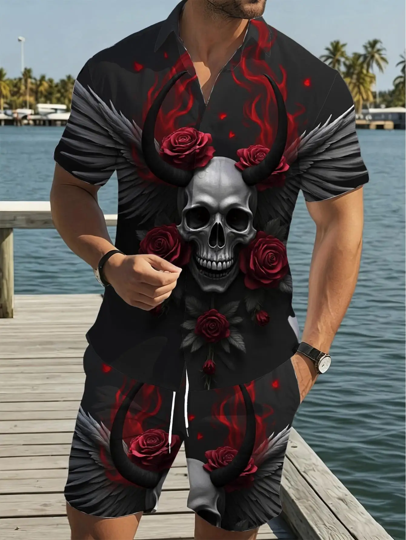 Men's Shirt Sets 2026 Spring/Summer men's suits sports two-piece Graphic sweatshirt set 3D Printed jogging set Suit for man
