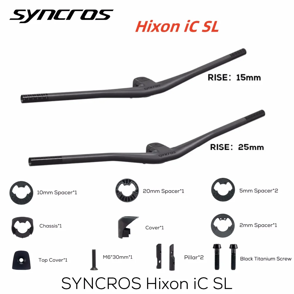 

SYNCROS HIXON IC SL RISE For Sparks Frame 4 or 5degrees Rise 15 or 25mm Rise Full Carbon Fiber Integrated Cockpit MTB Handlebar