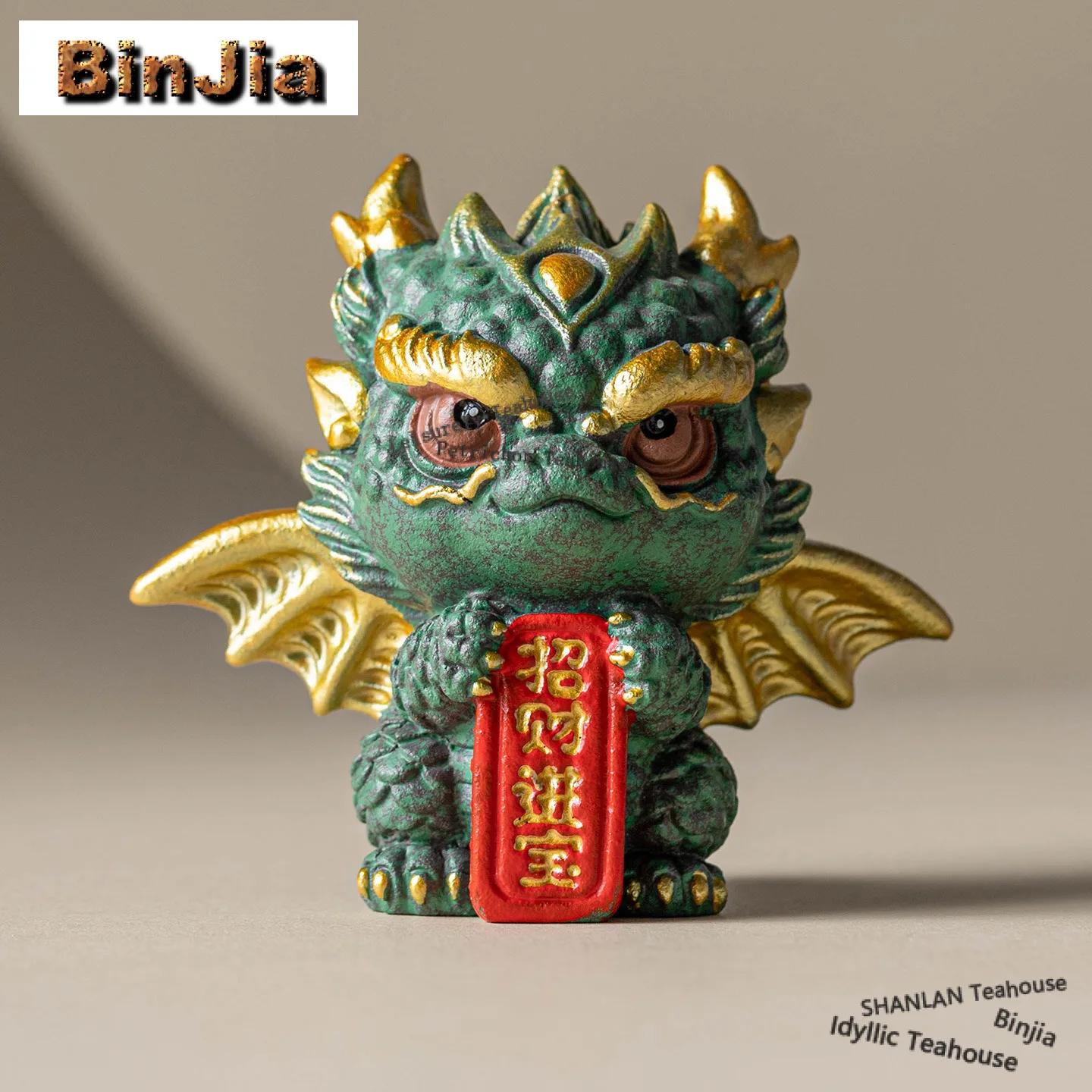 

Green Sandstone Color Gold Lucky Tea Pet Luxury Fish Tank Landscaping Tea Figurine Play Toys Tea Statue Ornaments Accessories