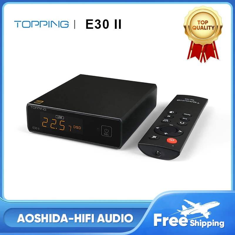 

TOPPING E30 II Hi-Res Audio 2xAK4493S DAC DSD512 2bit/768k XMOS XU208 Touch Oper Preamp DAC with Remote Control HiFi USB Decoder