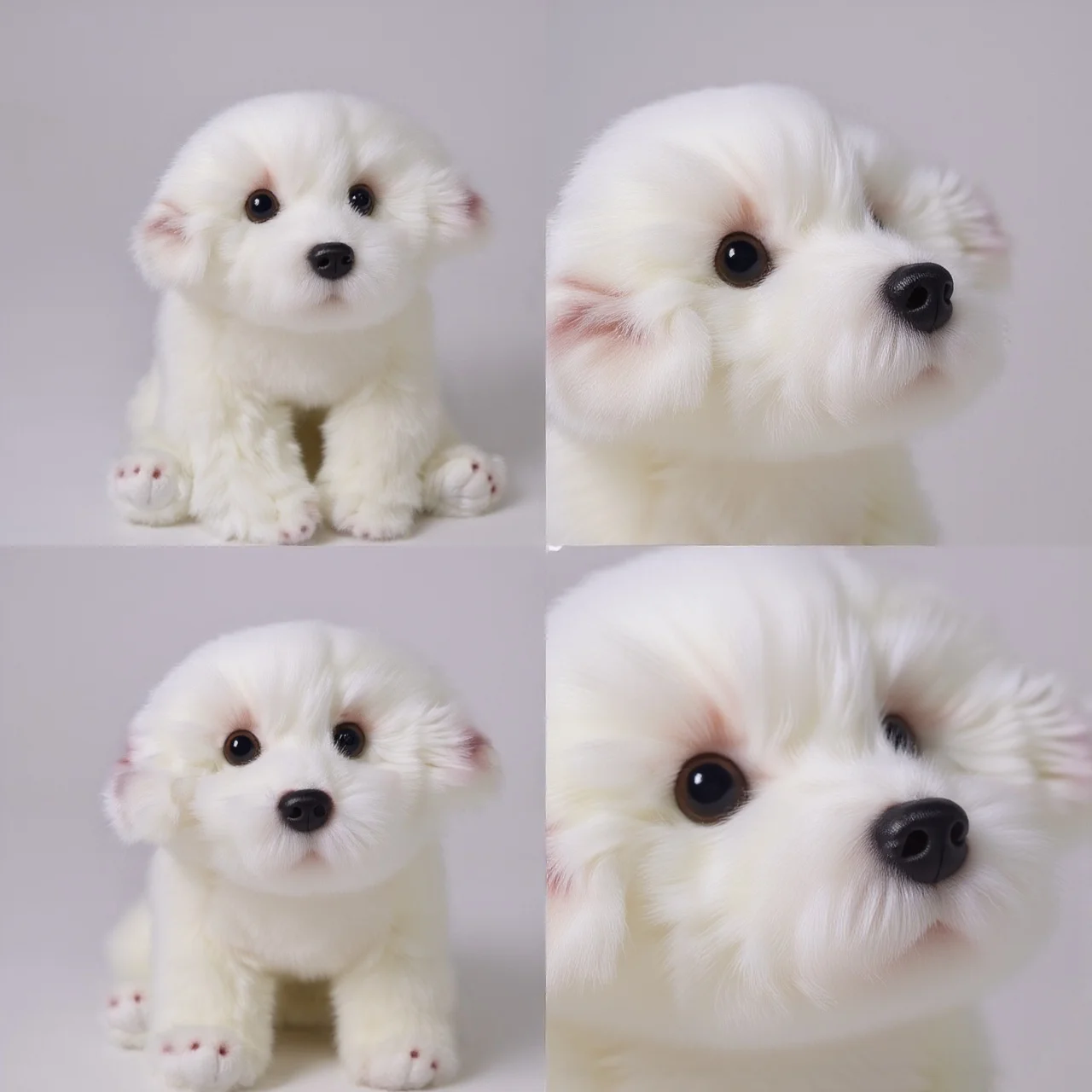Realistyczny pluszowy pies maltańczyk, wypchana zabawka szczeniak, miękka pluszowa poduszka, prezent urodzinowy dla dzieci i dorosłych, biały