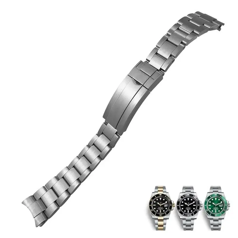 

For Rolex Submariner OYSTERFLEX GMT 20mm Watch Strap Bracelet 904L Stainless Steel Glide Folding Buckle Watch Band