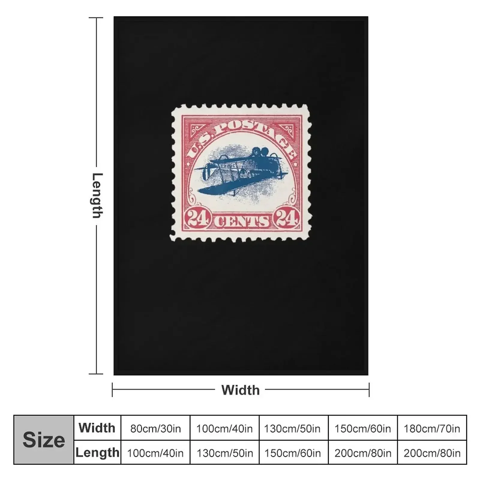 Inverted Jenny Stamps 24 Cent Rare 1918 US Postage Stamp Throw Blanket blankets ands Soft Plaid Blankets