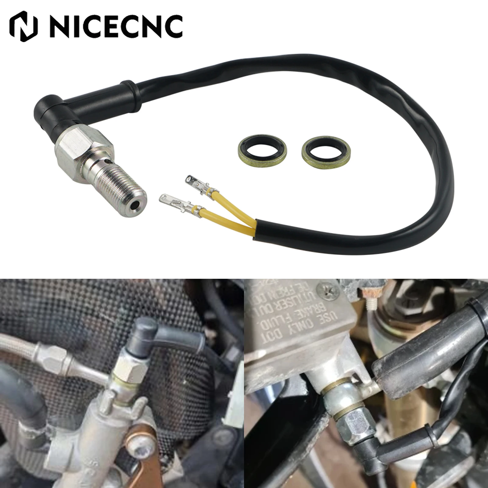 

M10x1.25 M10x1.00 Motorcycle Rear Hydraulic Brake Light Switch For KTM 125 250 300 400 450 525 SX XC EXC Banjo Bolt